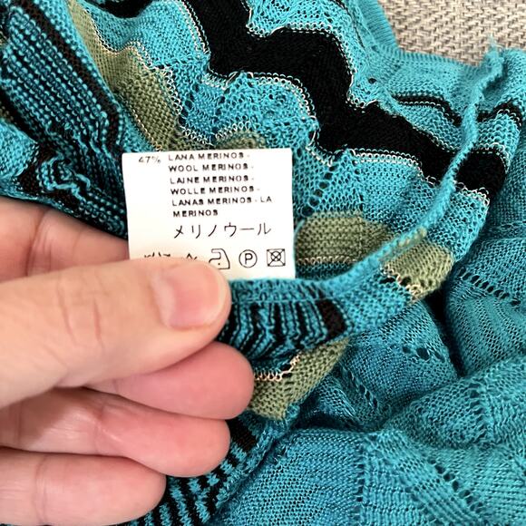 M Missoni Blue Turquoise Knit Top US Size 6 - Picture 9 of 9